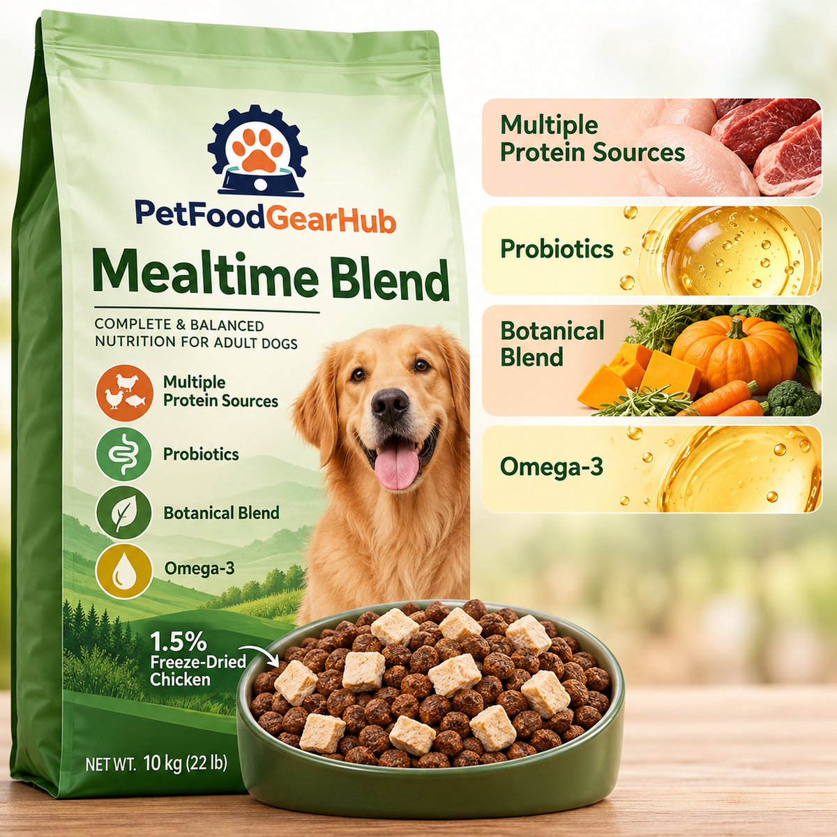 PetFoodGearHub Chicken & Beef Freeze-Dried Blend Adult Dog Food - 10 kg - product detail 4