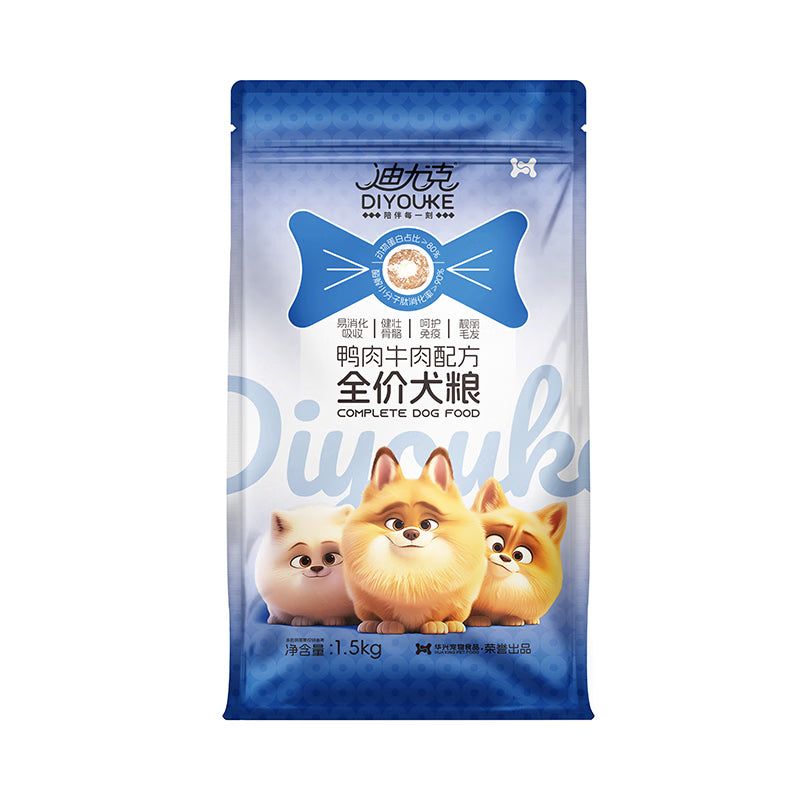 迪尤克（DIYOUKE）迪尤克狗粮鲜肉鸭肉梨冻干狗粮鸭肉牛肉肉松狗粮幼犬成犬通用型 10KG鸭肉牛肉（加肉松）狗粮