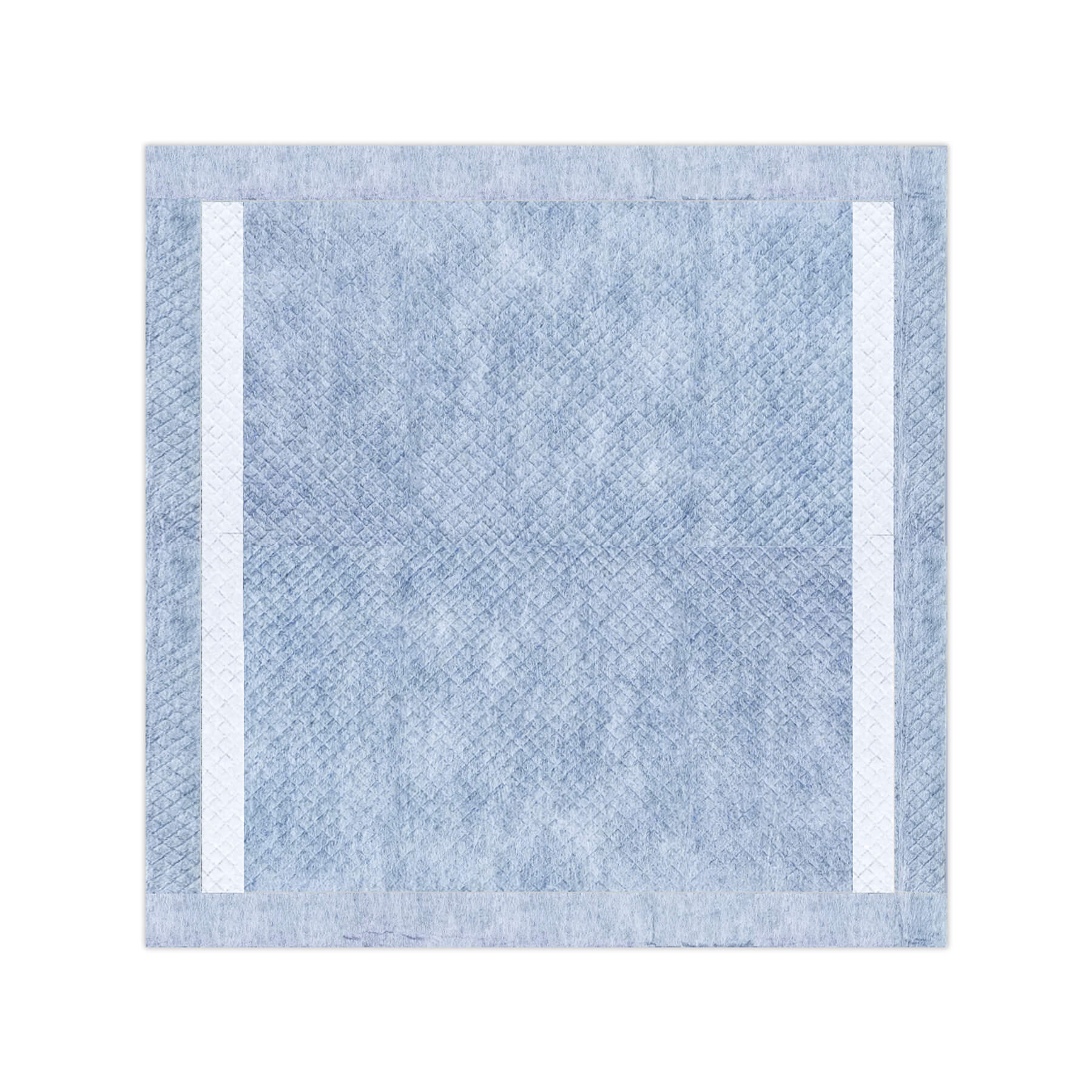 the charcoal pee pad has the plaid designe and 2 adhesive strips