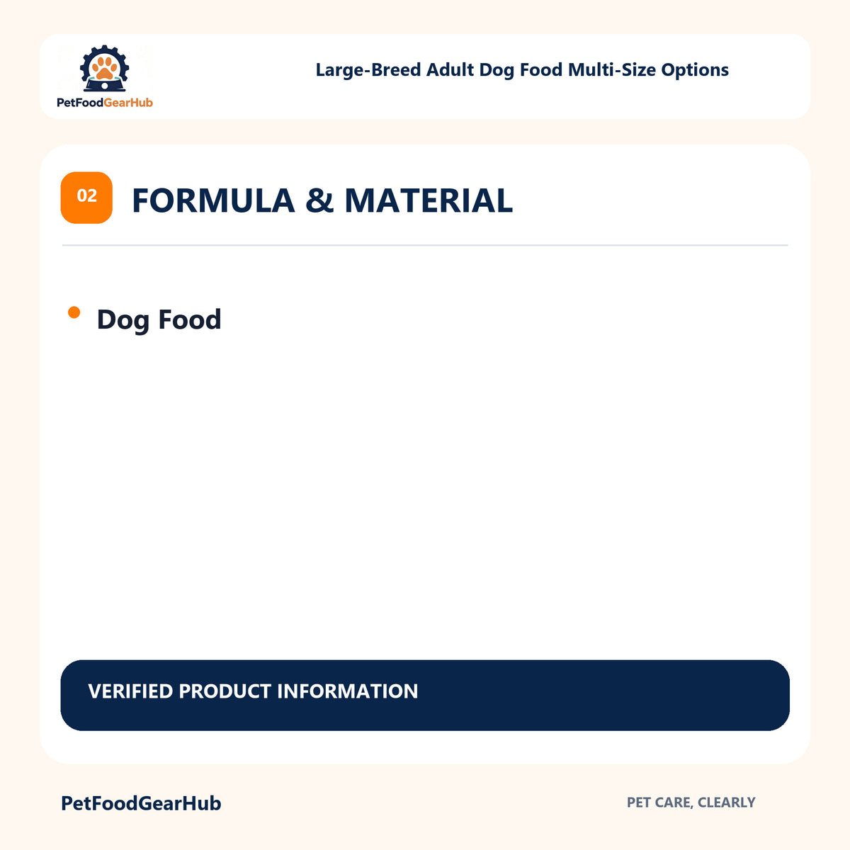 PetFoodGearHub Large-Breed Adult Dog Food Multi-Size Options formula material