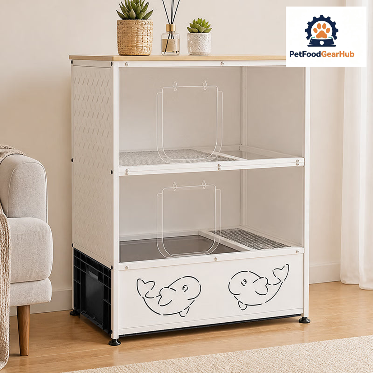 PetFoodGearHub enclosed cat litter cabinet — view 4