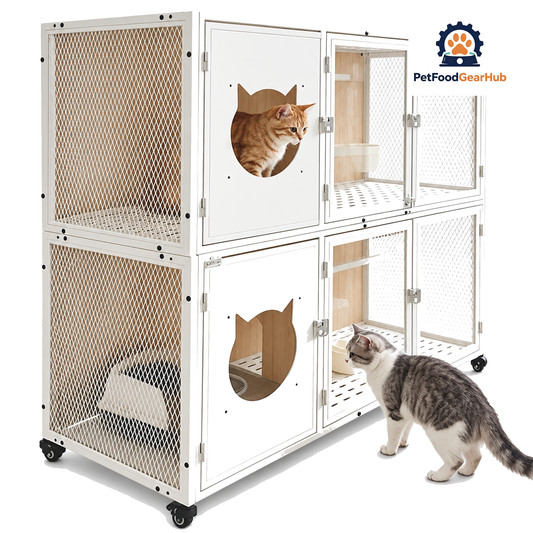 PetFoodGearHub modular indoor cat enclosure