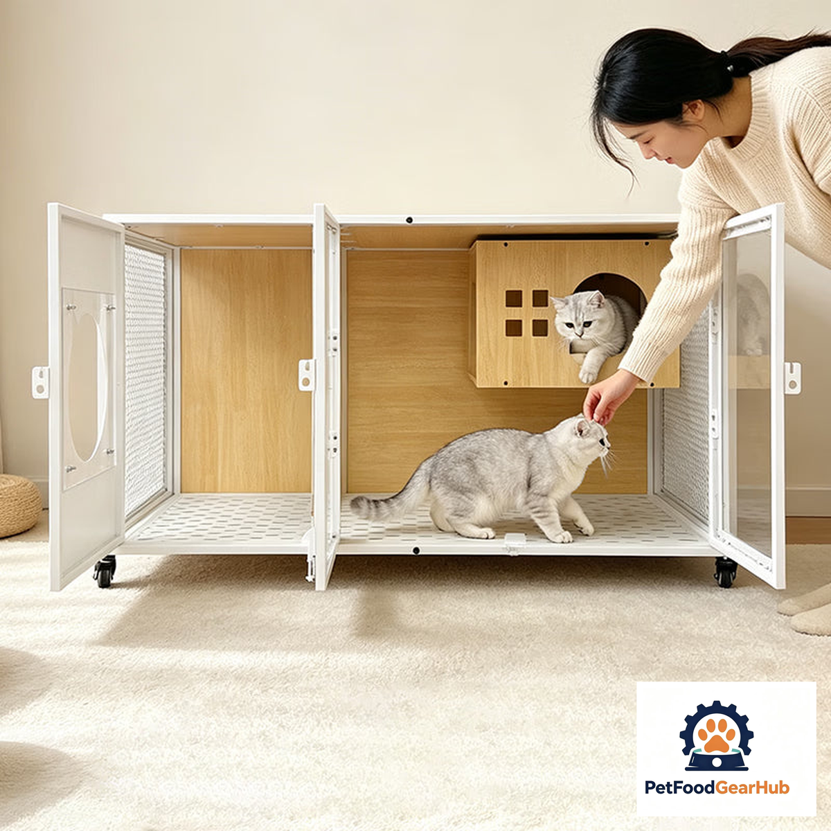 PetFoodGearHub modular indoor cat enclosure — view 2