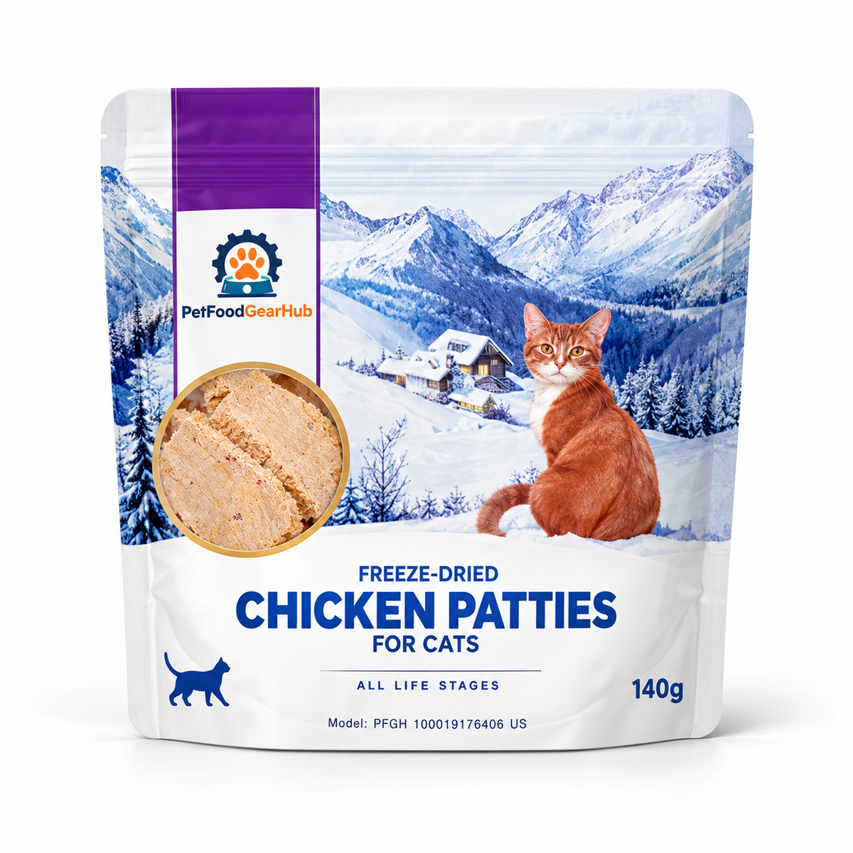 PetFoodGearHub Freeze-Dried Chicken Breast Cat Treats, 400 g - PetFoodGearHub product image