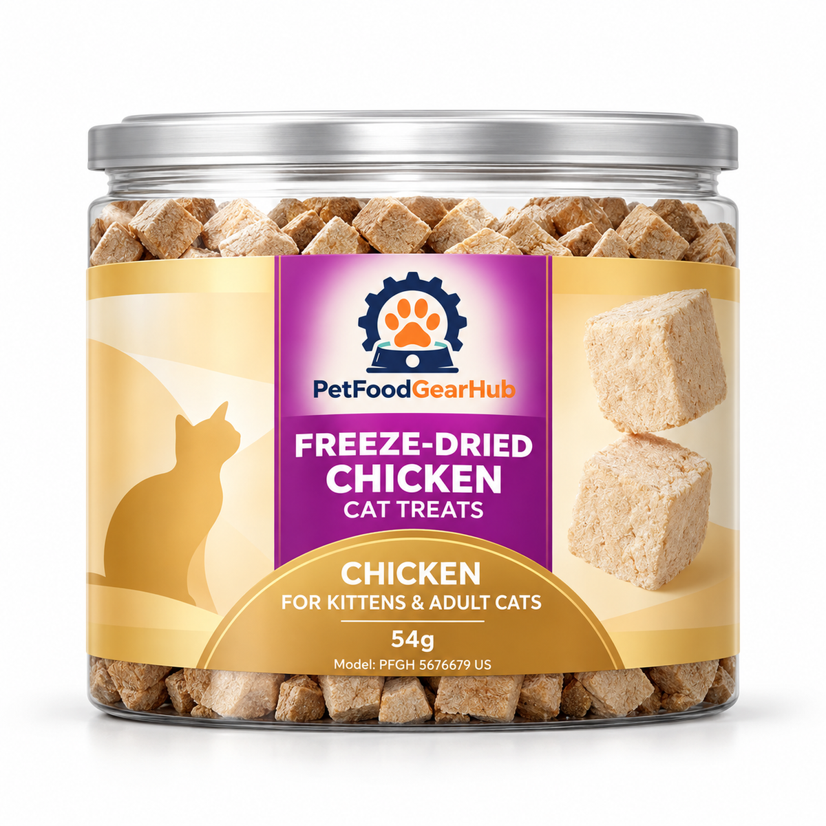 PetFoodGearHub Freeze-Dried Chicken Breast Cat Treats, 400 g - PetFoodGearHub product image