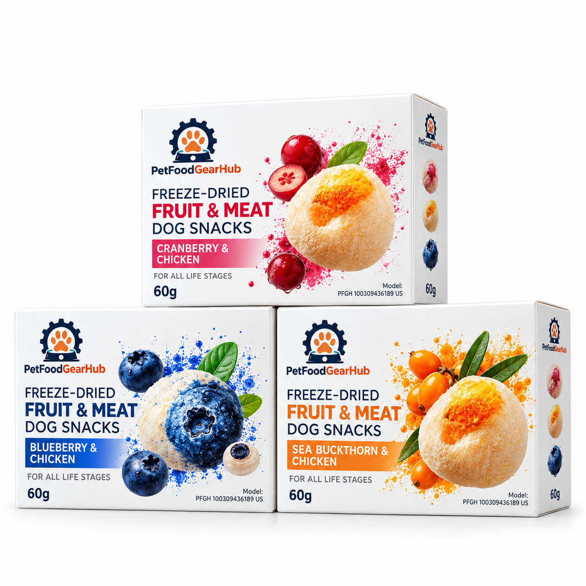 PetFoodGearHub Mixed Freeze-Dried Dog Treats, 400 g - PetFoodGearHub product image