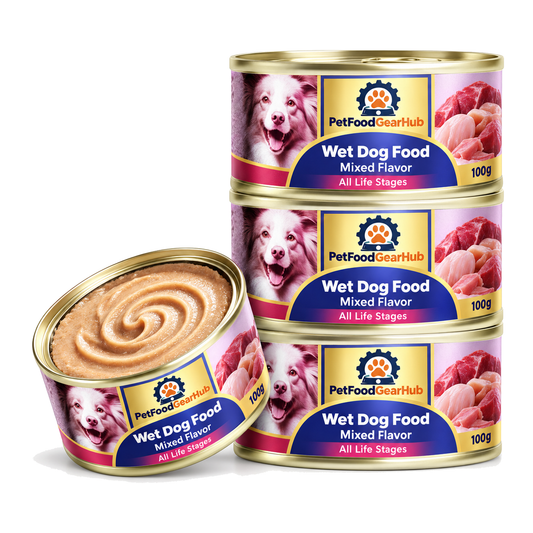 PetFoodGearHub Mixed Wet Dog Food, 100 g × 12 Cans - PetFoodGearHub product image