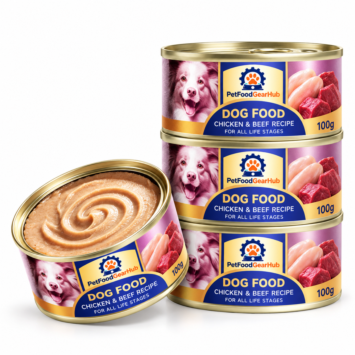 PetFoodGearHub Mixed Wet Dog Food, 100 g × 12 Cans - PetFoodGearHub product image