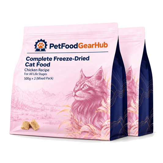 PetFoodGearHub Mixed Freeze-Dried Raw Cat Food, 500 g × 2 - PetFoodGearHub product image