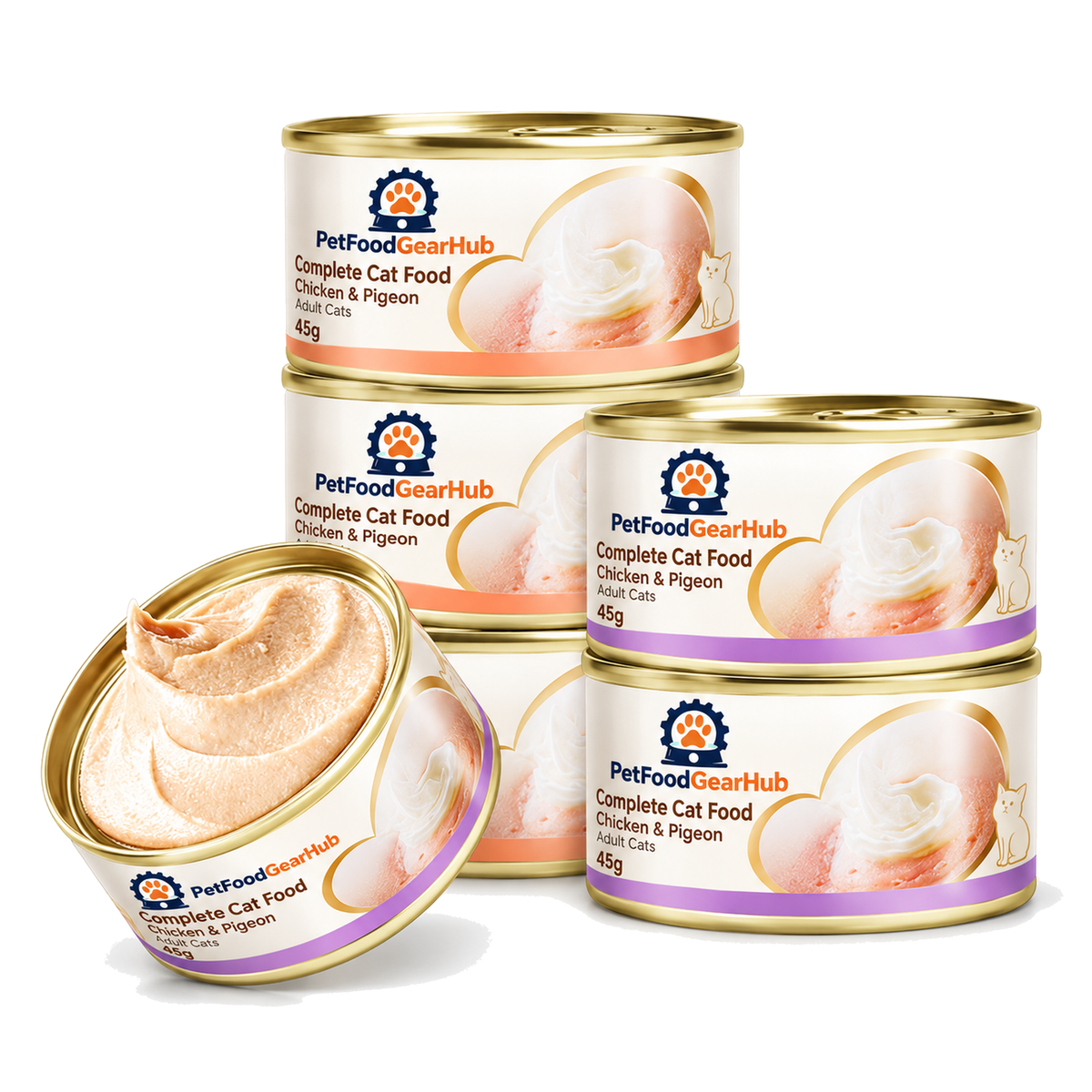 PetFoodGearHub Mixed Wet Cat Food, 45 g × 6 Cans - PetFoodGearHub product image