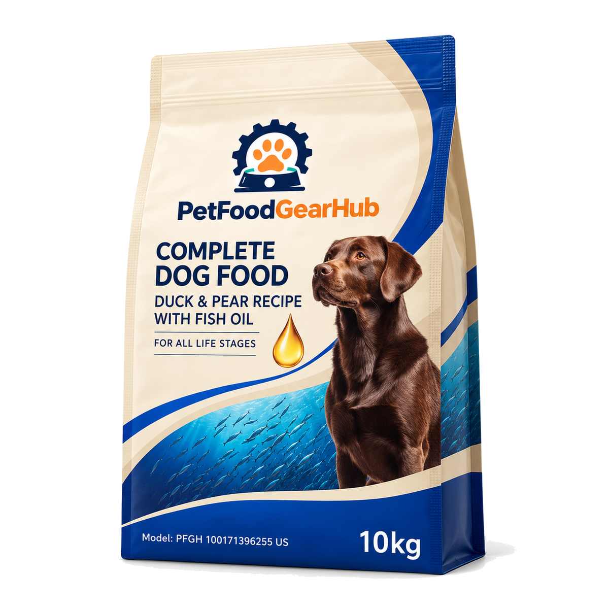 PetFoodGearHub Duck & Pear Dog Food with Fish Oil, 10 kg - PetFoodGearHub product image