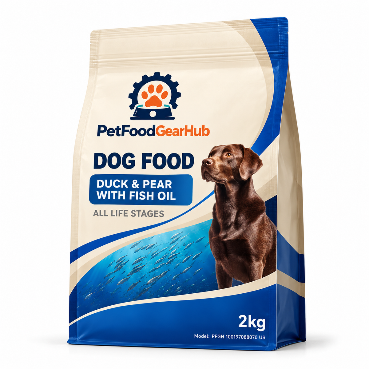 PetFoodGearHub Duck & Pear Dog Food with Fish Oil, 10 kg - PetFoodGearHub product image