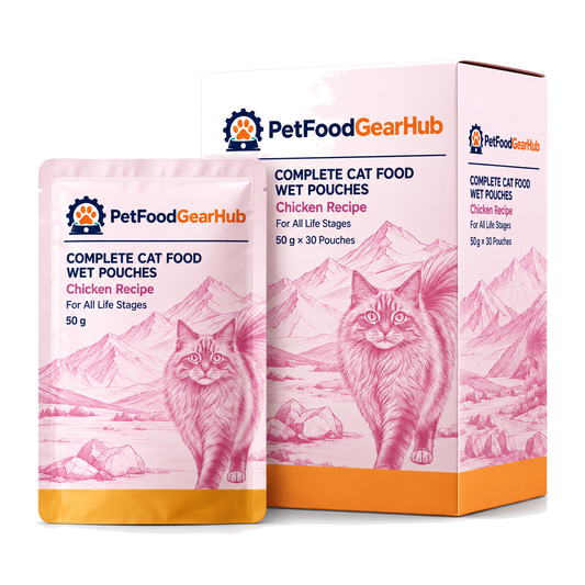 PetFoodGearHub Chicken Wet Cat Food Pouches, 50 g × 30 - PetFoodGearHub product image