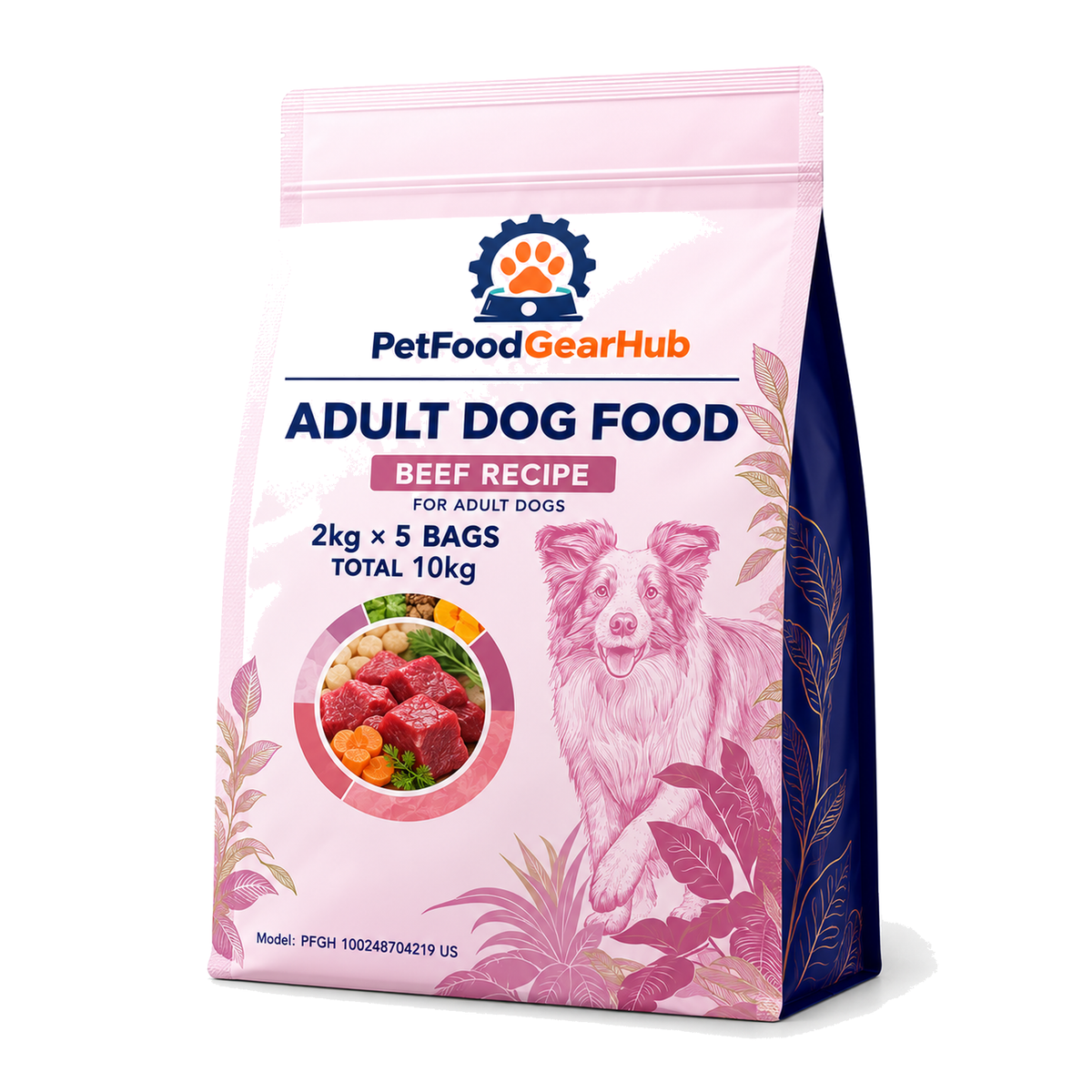 PetFoodGearHub Beef Adult Dog Food for Small Breeds, 2 kg × 5 - PetFoodGearHub product image