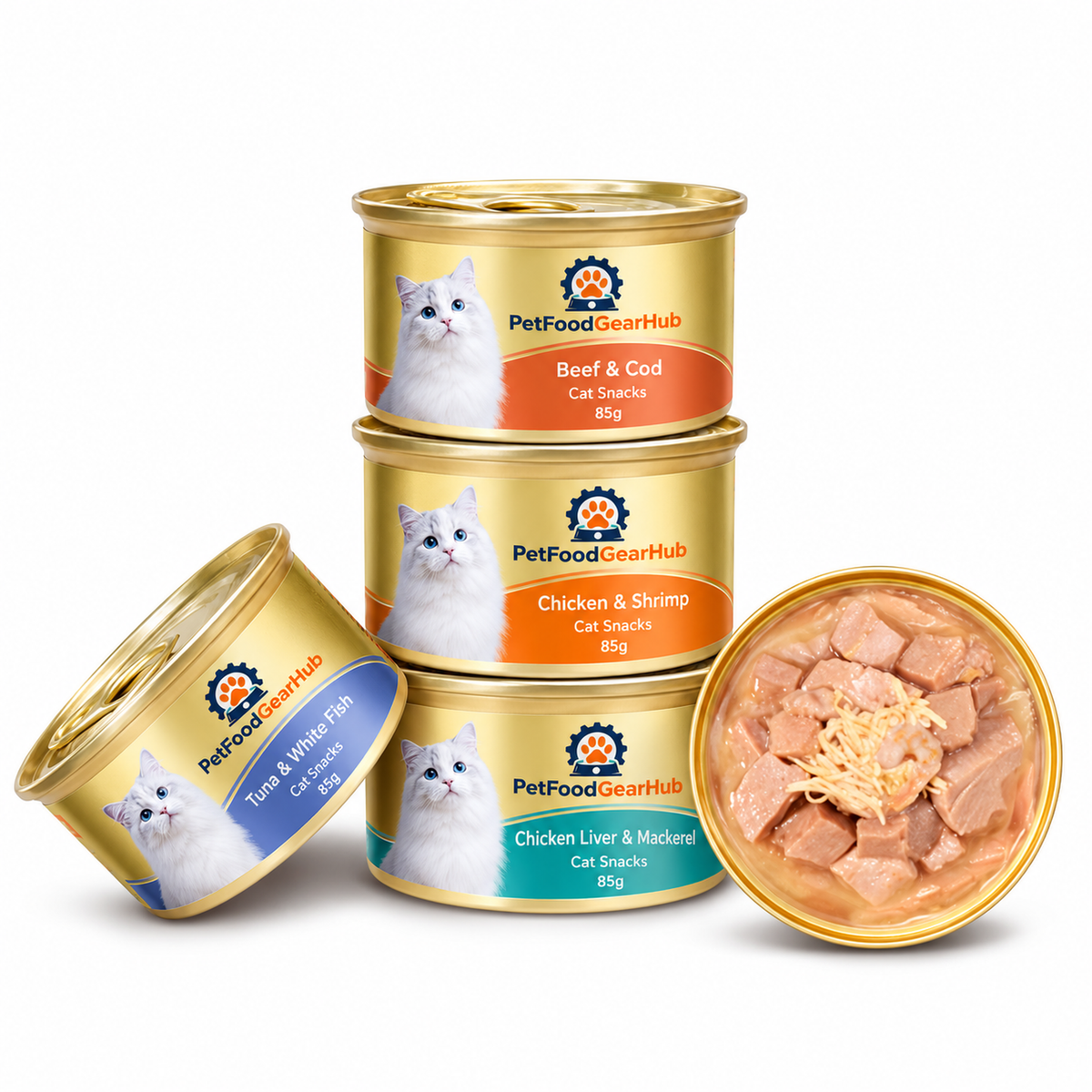 PetFoodGearHub Wet Cat Food Variety Pack, 45 g × 12 Cans - PetFoodGearHub product image