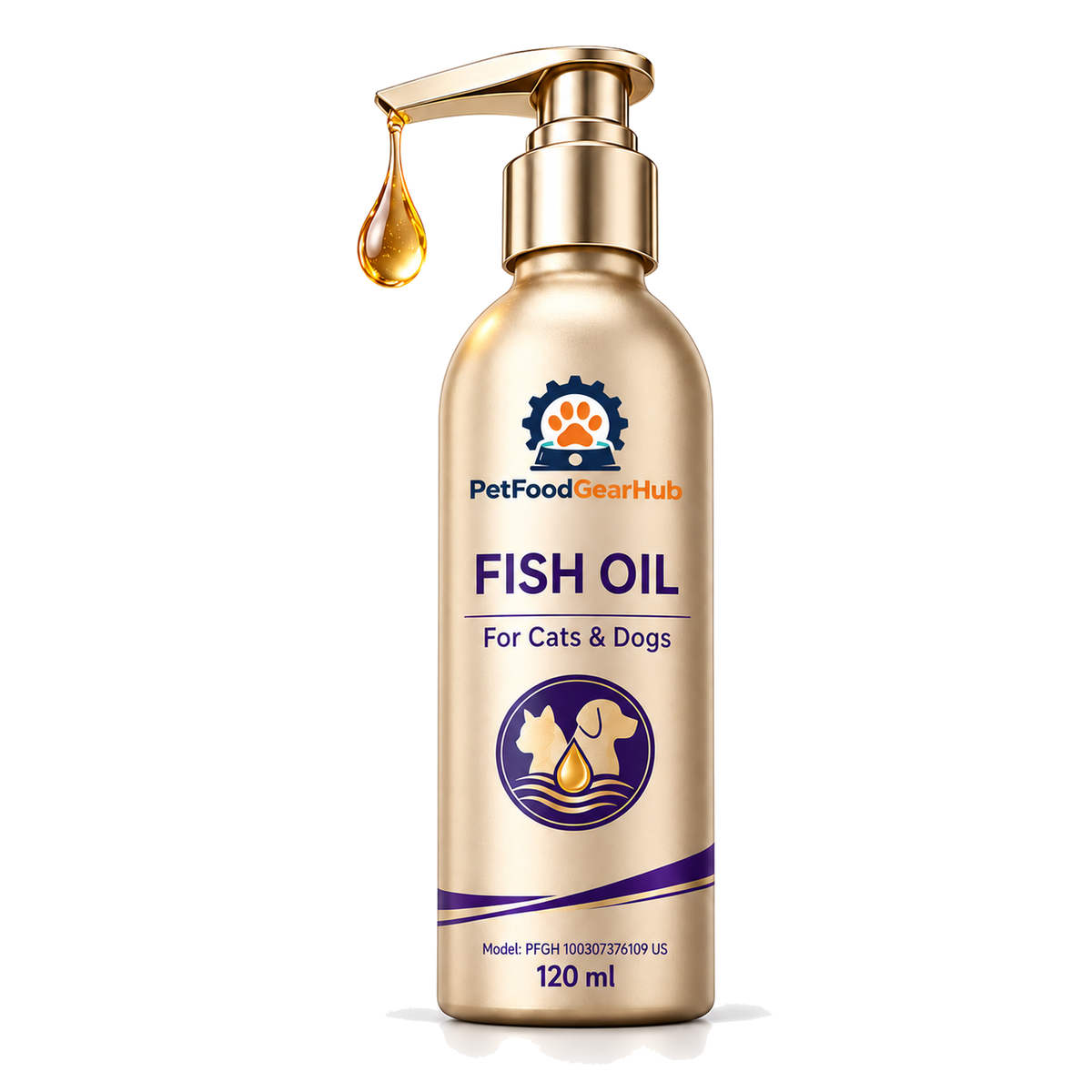 PetFoodGearHub Fish Oil for Cats & Dogs, 120 ml - PetFoodGearHub product image