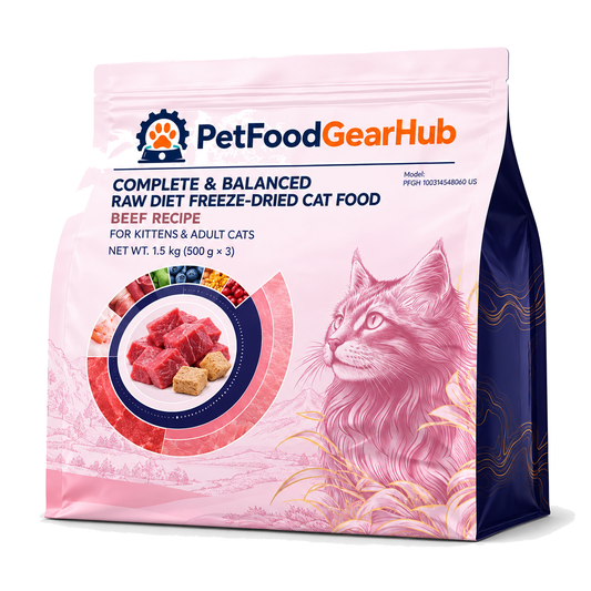 PetFoodGearHub Freeze-Dried Raw Beef Cat Food, 1.5 kg - PetFoodGearHub product image