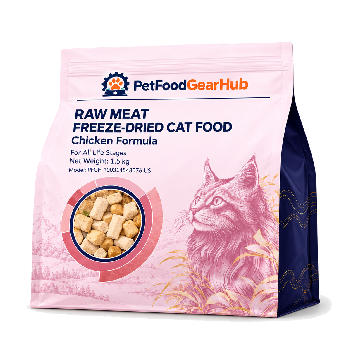 PetFoodGearHub Freeze-Dried Raw Chicken Cat Food, 1.5 kg - PetFoodGearHub product image