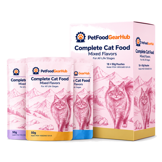 PetFoodGearHub Mixed Wet Cat Food Pouches, 50 g × 18 - PetFoodGearHub product image