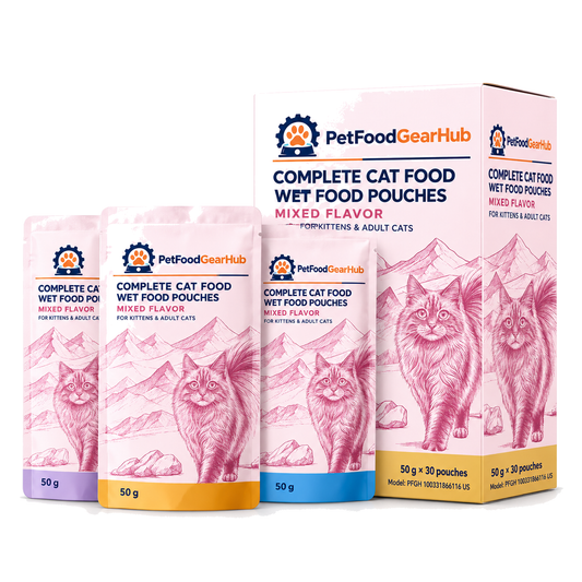 PetFoodGearHub Mixed Wet Cat Food Pouches, 50 g × 30 - PetFoodGearHub product image