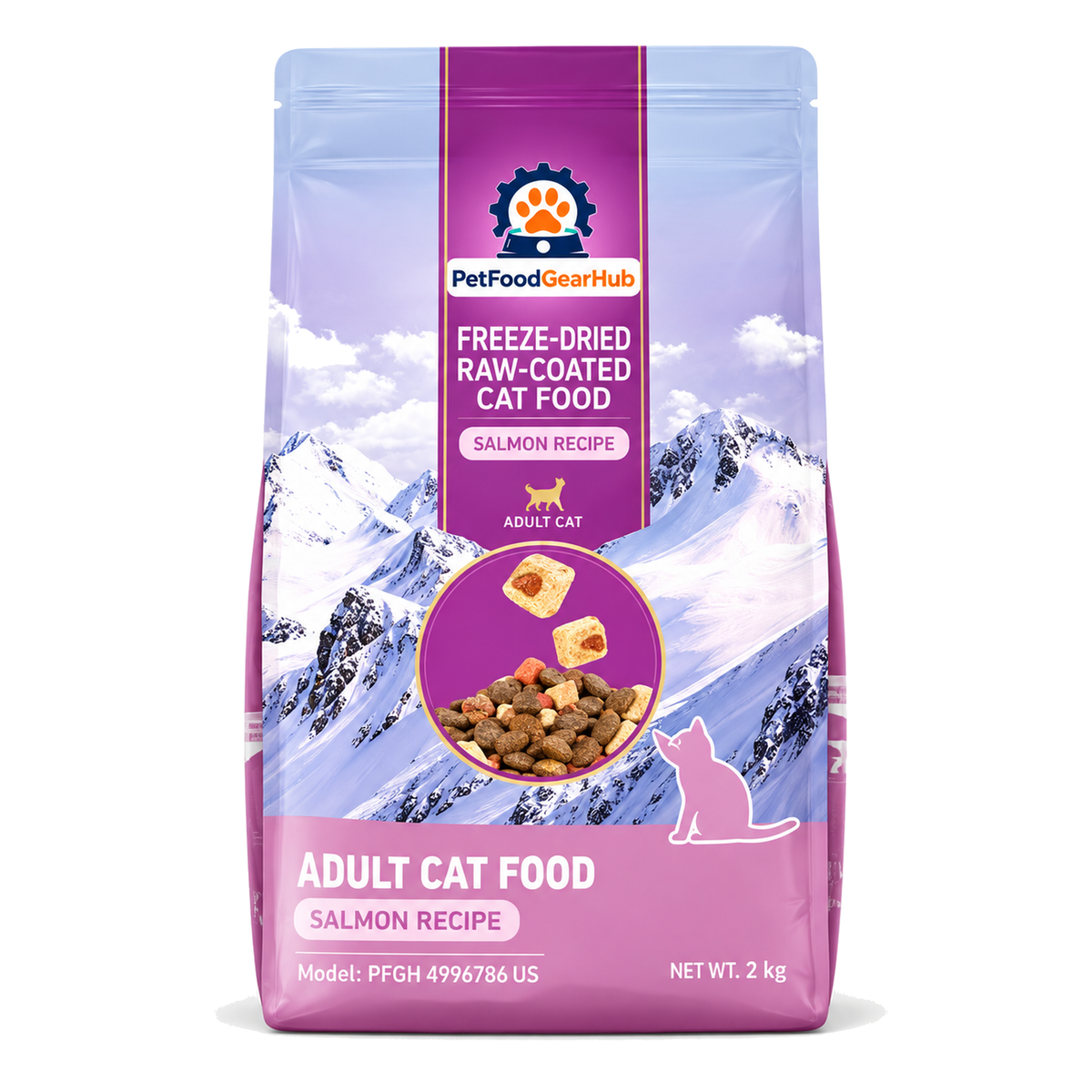 PetFoodGearHub Freeze-Dried Salmon Adult Cat Food, 2 kg - PetFoodGearHub product image