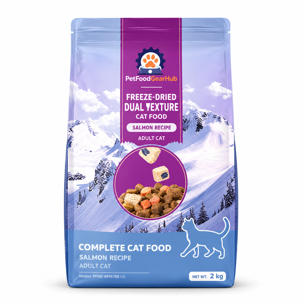 PetFoodGearHub Freeze-Dried Salmon Adult Cat Food, 2 kg - PetFoodGearHub product image