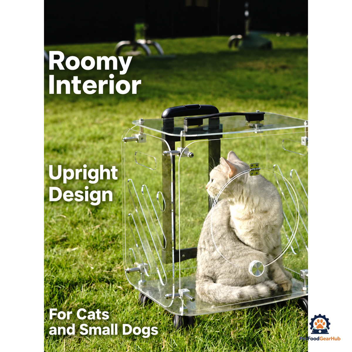 PetFoodGearHub Acrylic Pet Rolling Carrier - product view 2