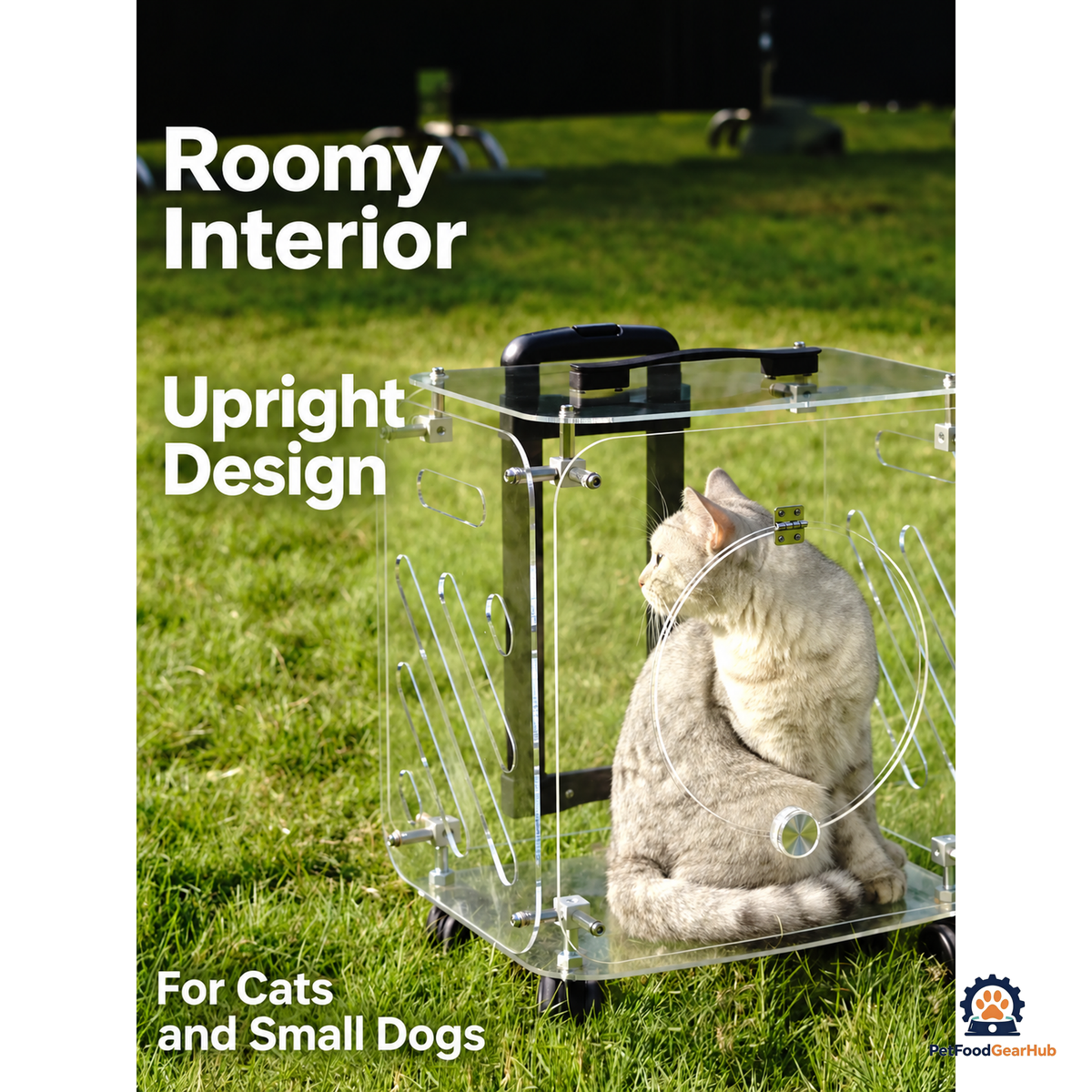 PetFoodGearHub Acrylic Pet Rolling Carrier - product view 5