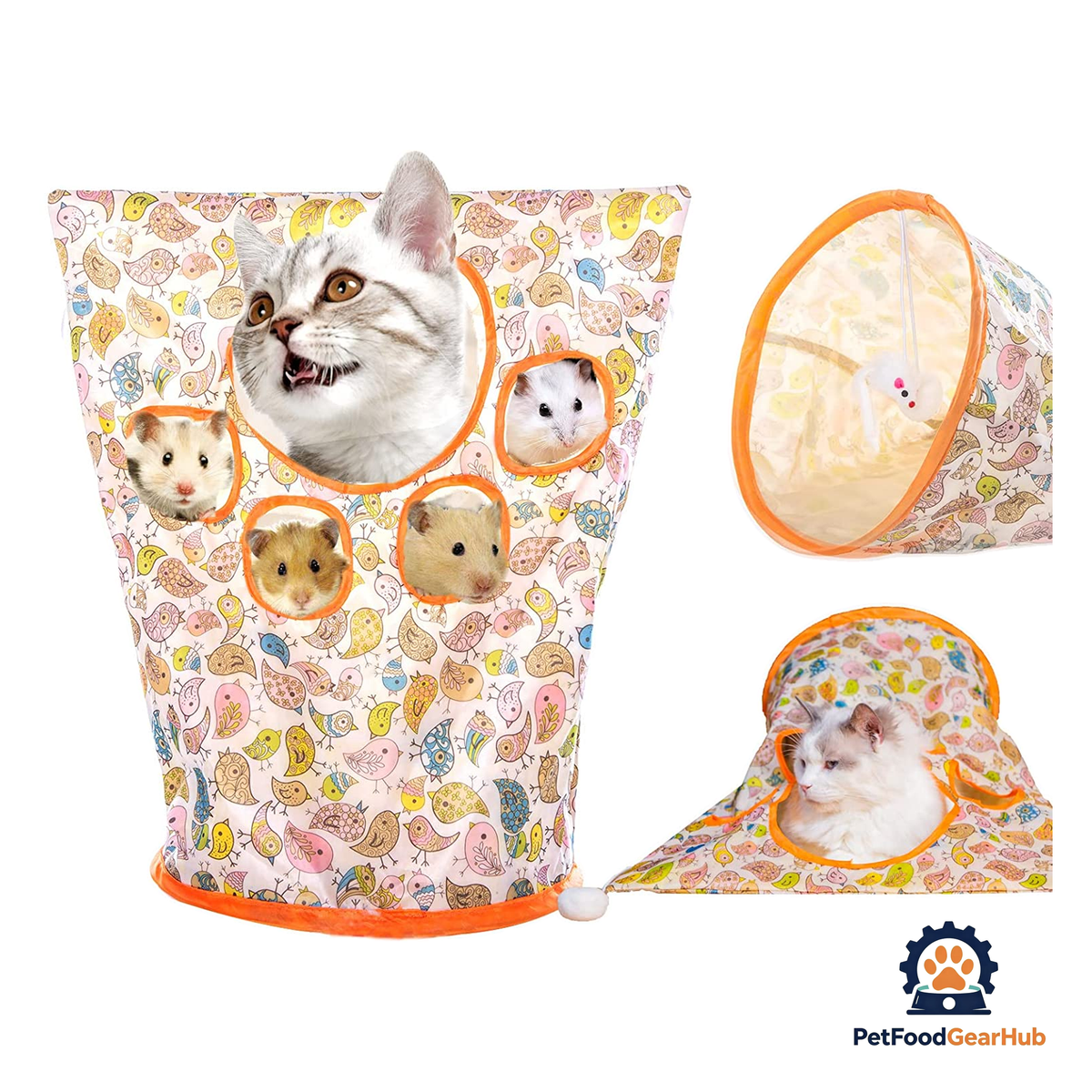 PetFoodGearHub Interactive Cat Tunnel with Balls and Peephole for Exercise and Play - product image 1