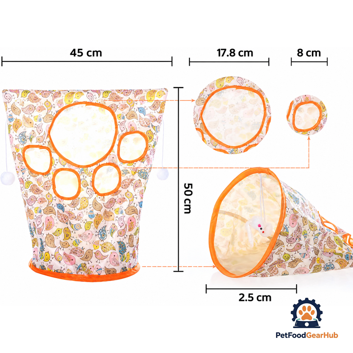PetFoodGearHub Interactive Cat Tunnel with Balls and Peephole for Exercise and Play - product image 5