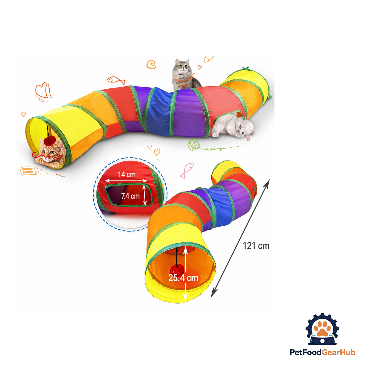 PetFoodGearHub Rainbow Cat Tunnel - product image 7
