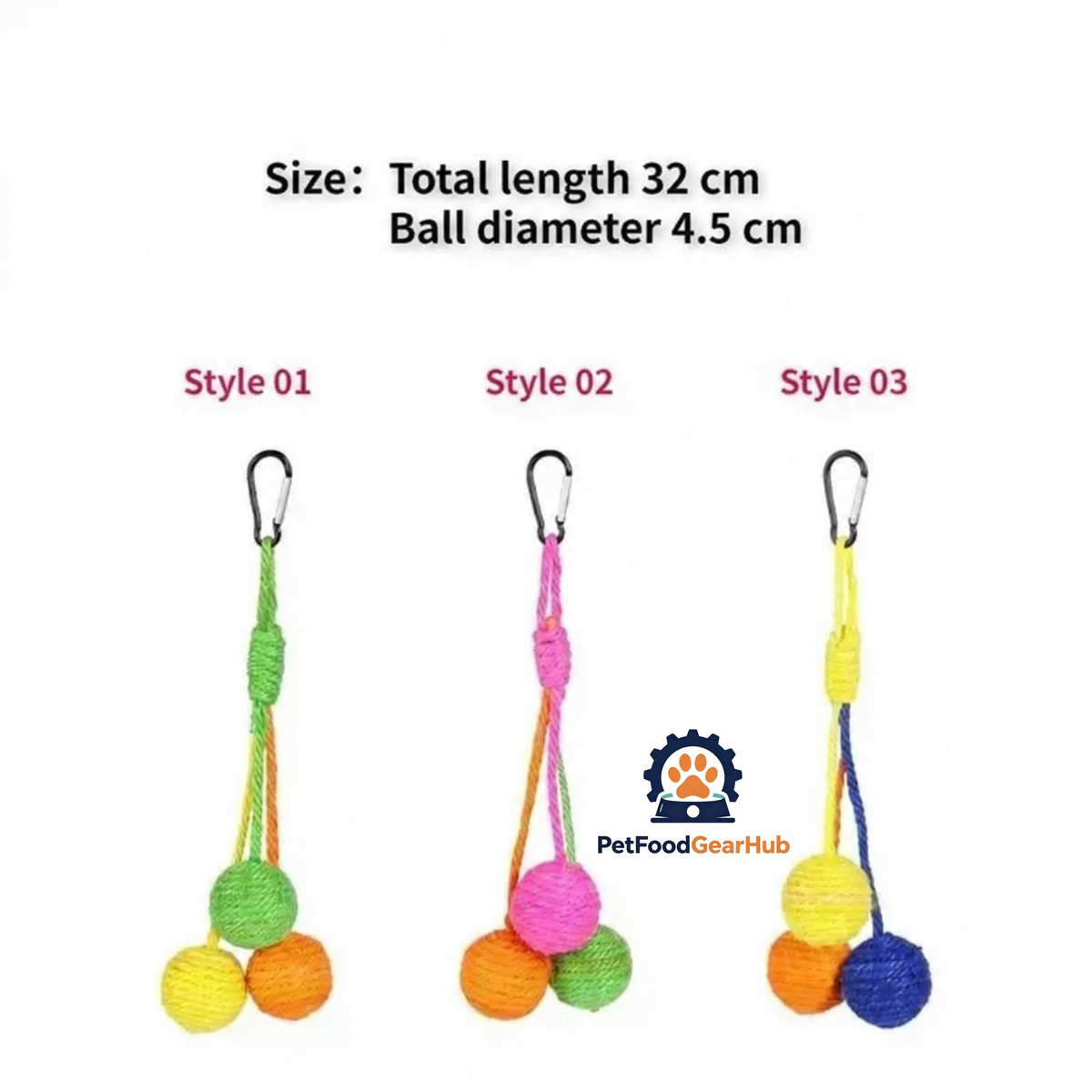 PetFoodGearHub Hanging Sisal Cat Toy with Bells - product image 2
