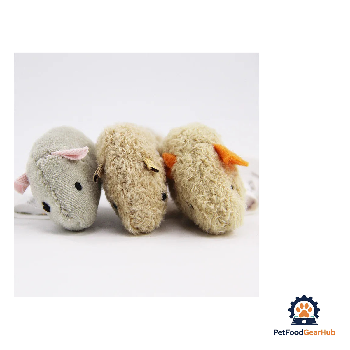 PetFoodGearHub Plush Mouse Cat Toy Set - 3 Pieces - product image 3