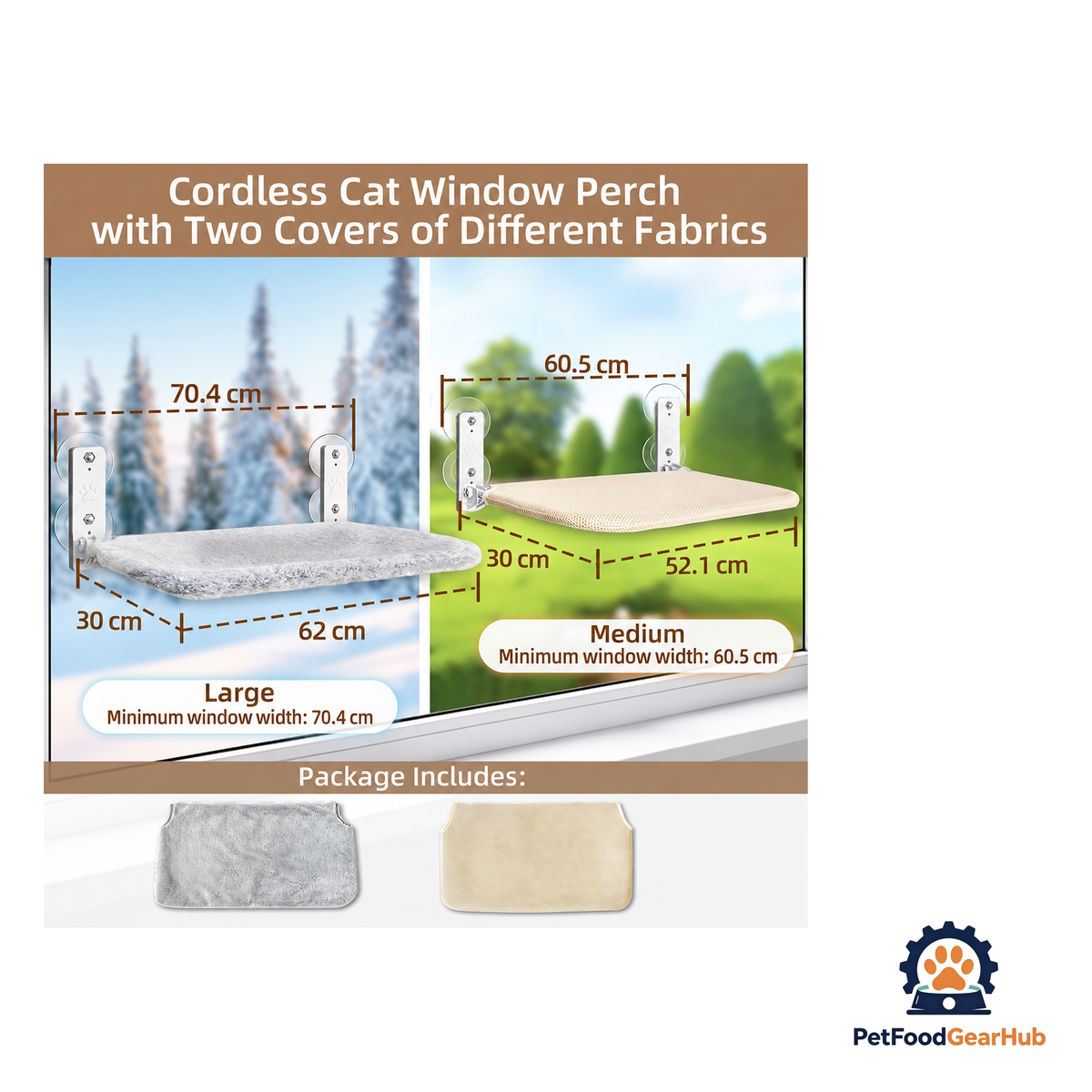 PetFoodGearHub Cordless Cat Window Perch - product image 2