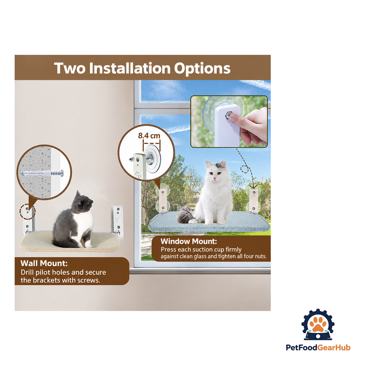 PetFoodGearHub Cordless Cat Window Perch - product image 4