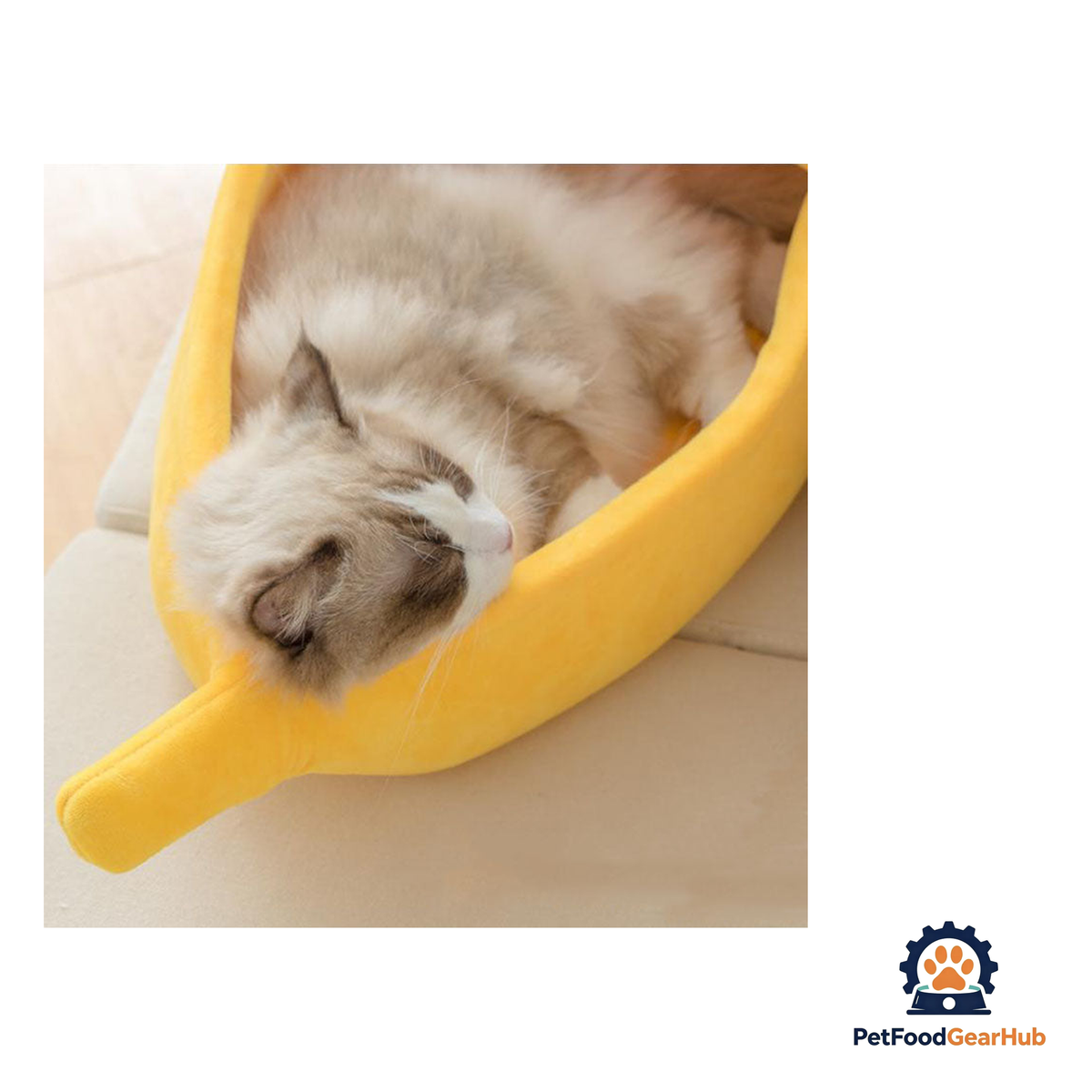 PetFoodGearHub Cozy Banana-Shaped Cat Bed - product image 3