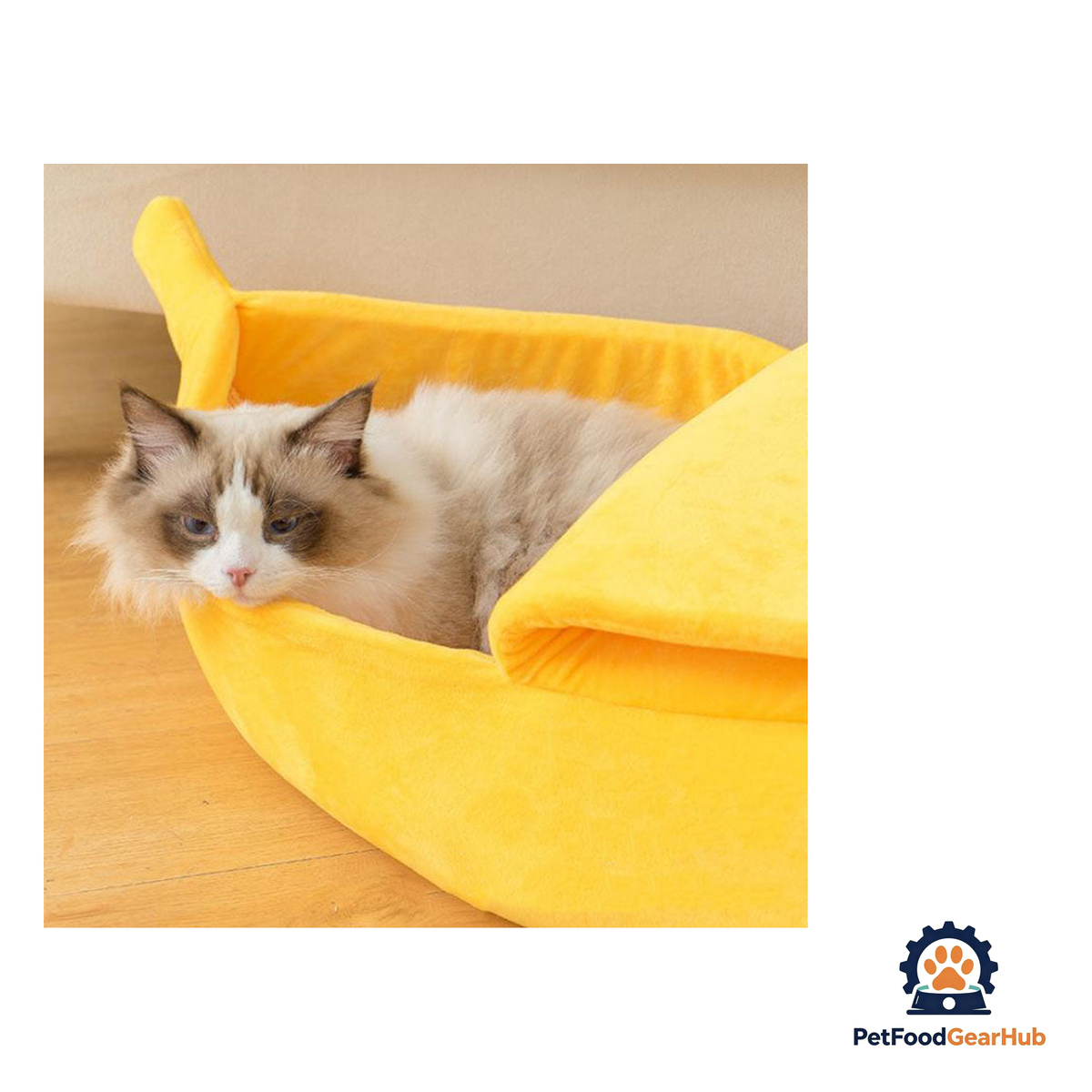 PetFoodGearHub Cozy Banana-Shaped Cat Bed - product image 4