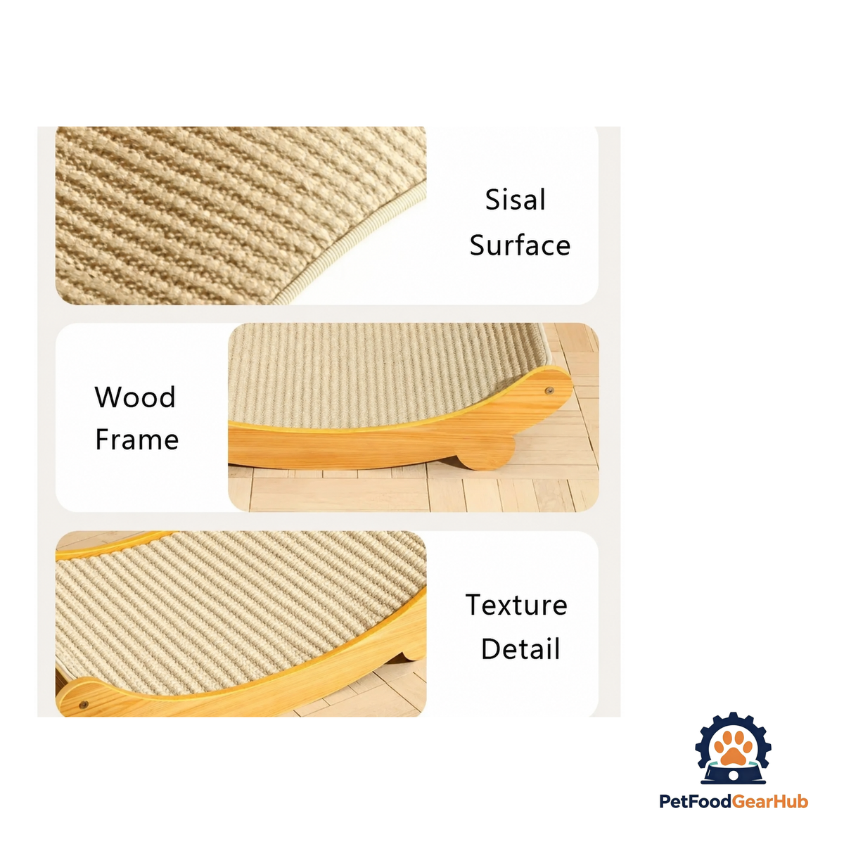 PetFoodGearHub Wooden Cat Scratcher Bed - product image 5