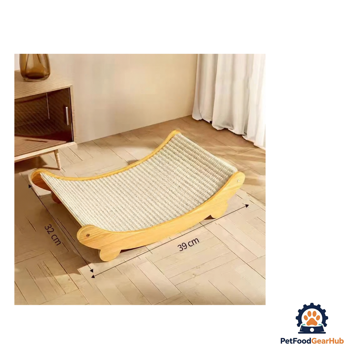 PetFoodGearHub Wooden Cat Scratcher Bed - product image 7