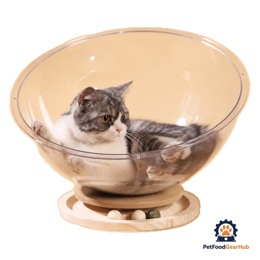 PetFoodGearHub Space Capsule Cat Bed with Toy Carousel - product image 1