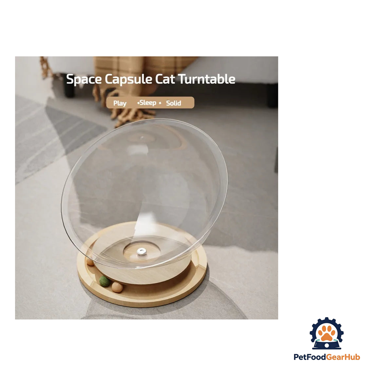 PetFoodGearHub Space Capsule Cat Bed with Toy Carousel - product image 2