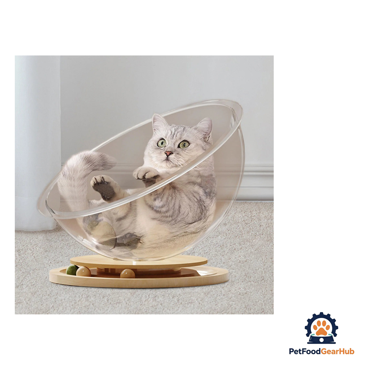 PetFoodGearHub Space Capsule Cat Bed with Toy Carousel - product image 3