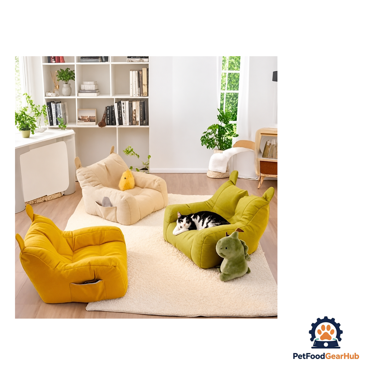 PetFoodGearHub Cute & Soft Cat Ear Pet Sofa - product image 3