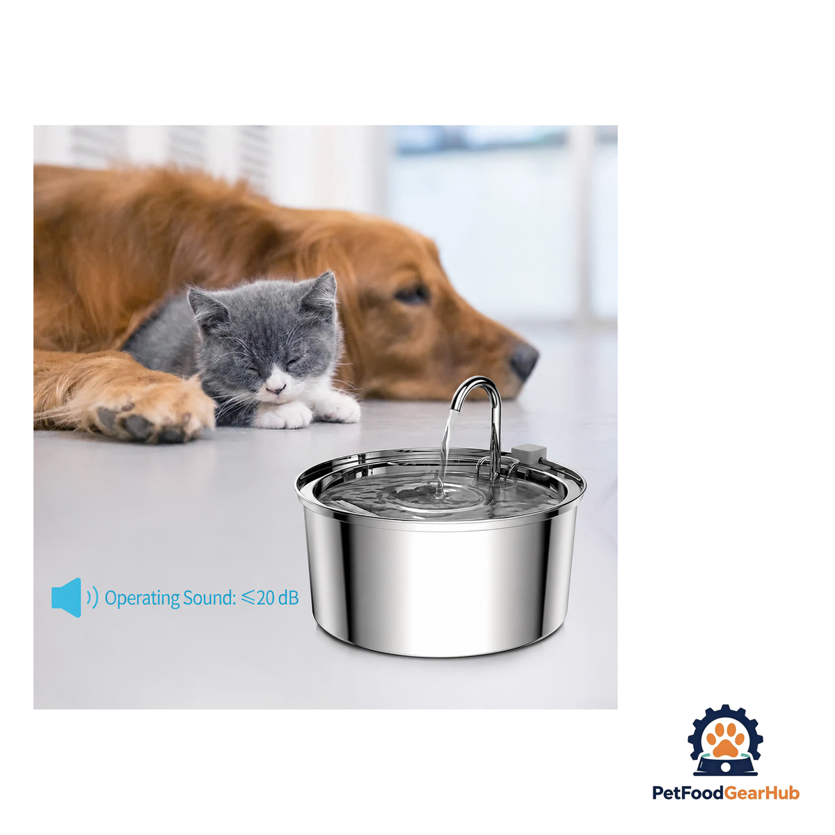 PetFoodGearHub Stainless Steel Automatic Pet Water Fountain - product image 3