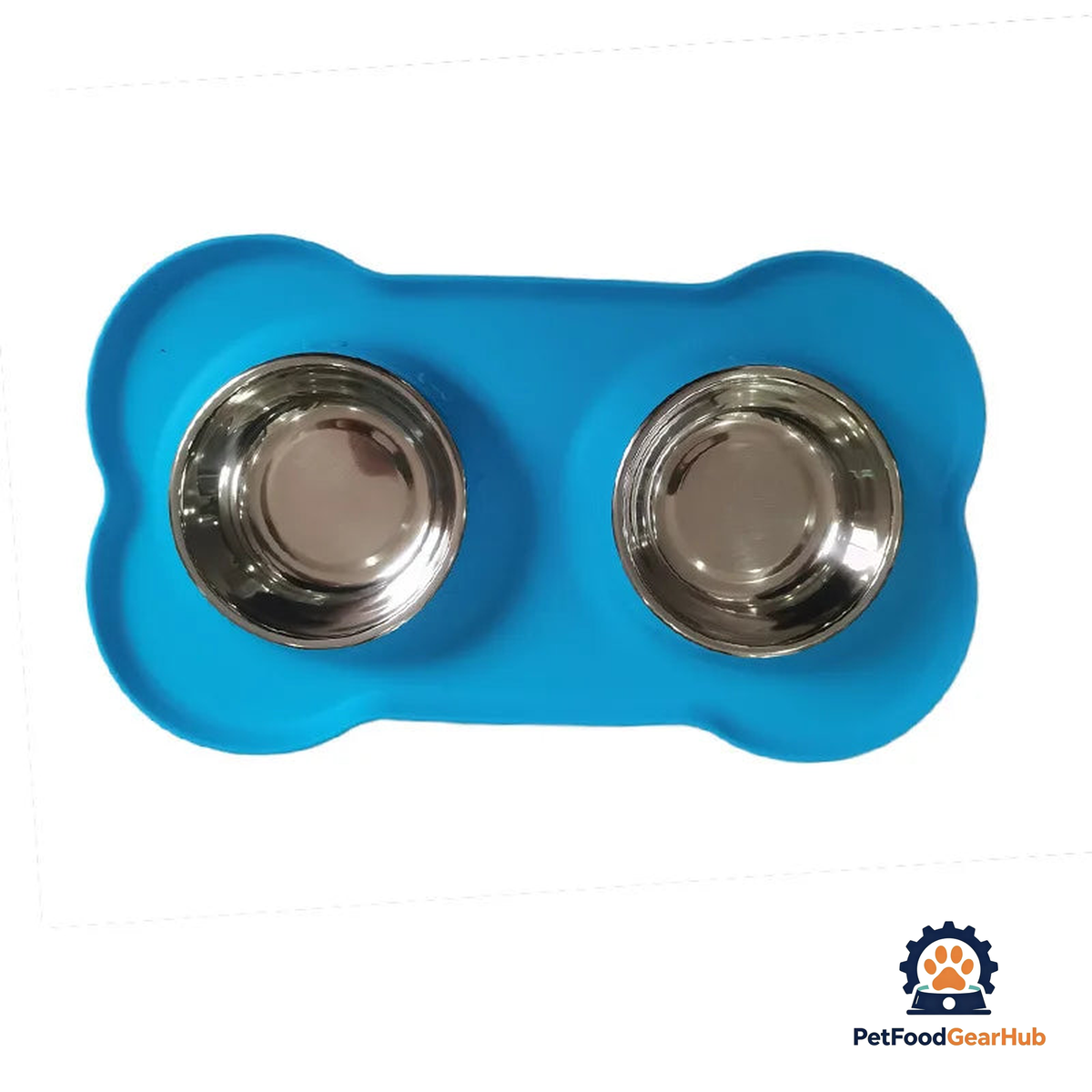 PetFoodGearHub Stainless Steel Double Pet Bowl with Non-Slip Anti-Overflow Silicone Base - product image 9