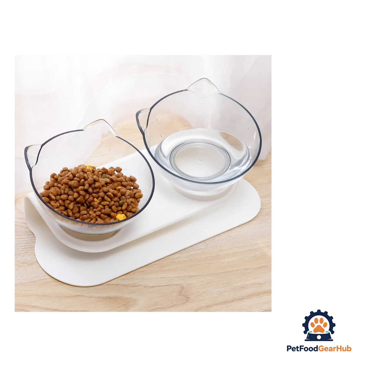 PetFoodGearHub Ergonomic Non-Slip Double Cat Bowl Set with Inclined Stand for Cats and Small Dogs - product image 4