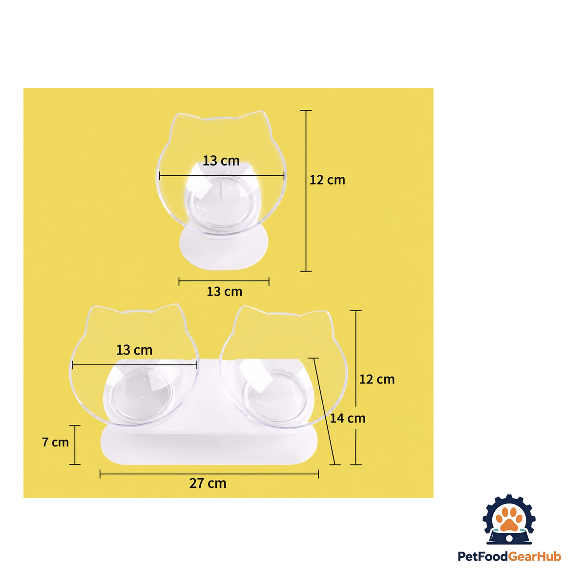 PetFoodGearHub Ergonomic Non-Slip Double Cat Bowl Set with Inclined Stand for Cats and Small Dogs - product image 5