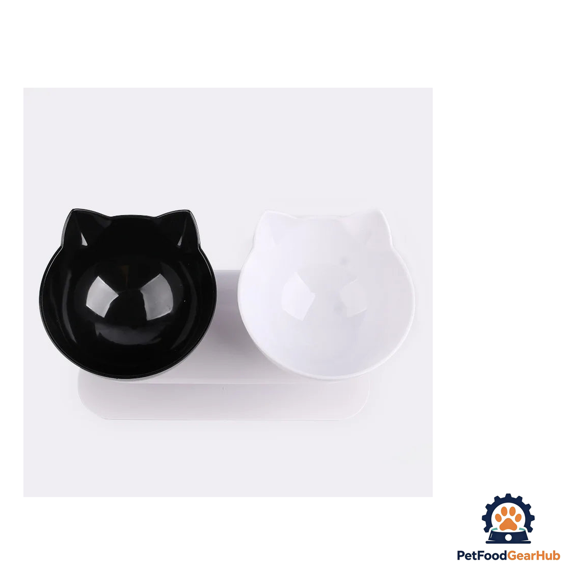 PetFoodGearHub Ergonomic Non-Slip Double Cat Bowl Set with Inclined Stand for Cats and Small Dogs - product image 6