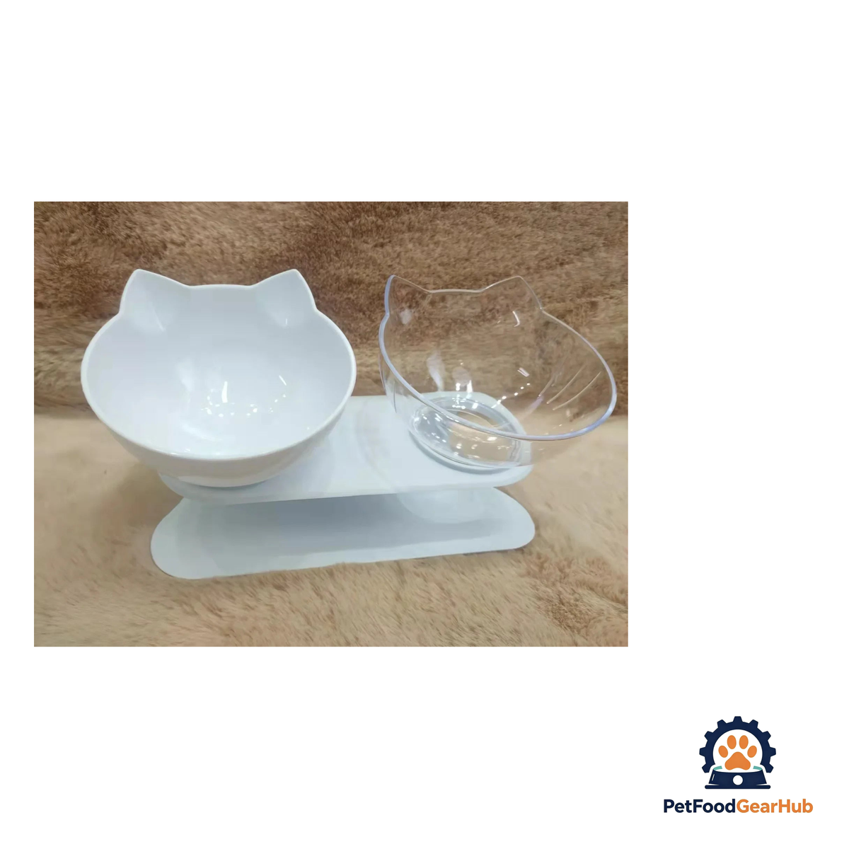 PetFoodGearHub Ergonomic Non-Slip Double Cat Bowl Set with Inclined Stand for Cats and Small Dogs - product image 7