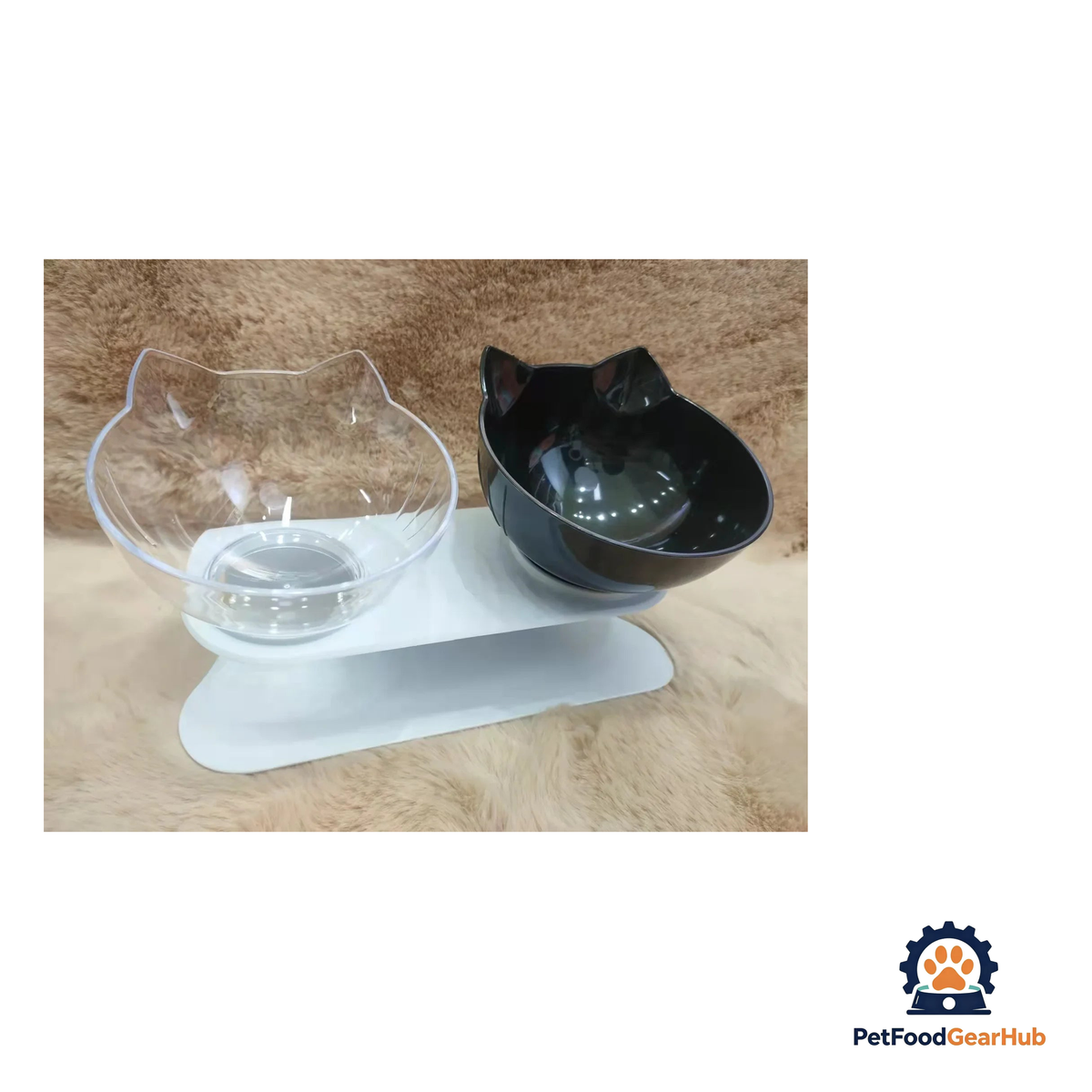 PetFoodGearHub Ergonomic Non-Slip Double Cat Bowl Set with Inclined Stand for Cats and Small Dogs - product image 8